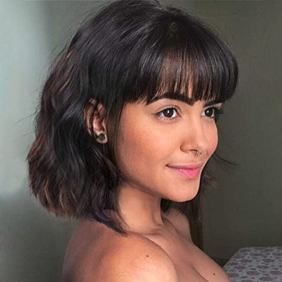 𝅺🆕 Gorgeous Short Wavy Brown Brunette Replacement Hair Wig  Lace SEXY NWT 👀😘 - Picture 1 of 7